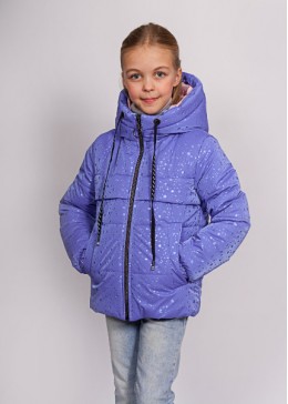 Happy Family фиолетовая демисезонная куртка для девочки Капли